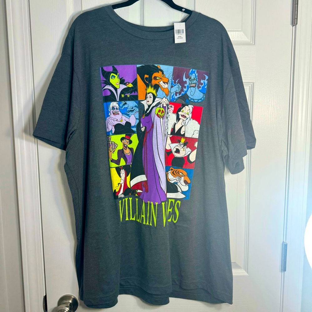 NWT. Disney Villain Vibes Adult tee. Feautures many villains